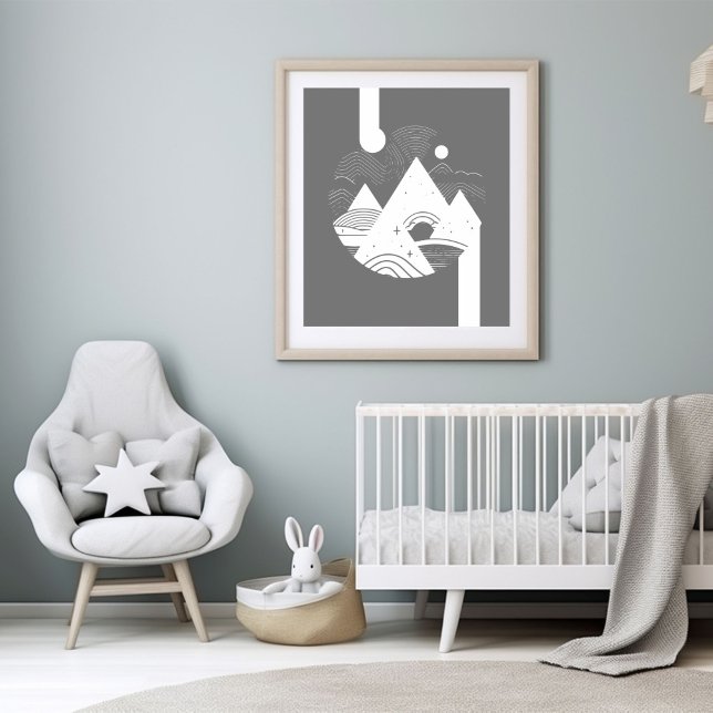 Boho Abstract Landscape Moon Poster (Creator Uploaded)