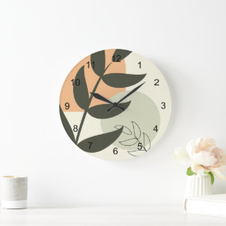 Boho Abstract Leaf Wall Clock