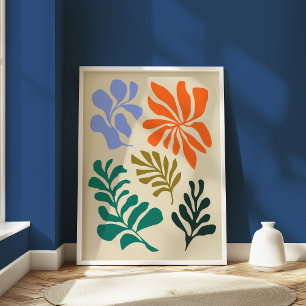 Boho Abstract Matisse Botanical Earthy Modern Poster