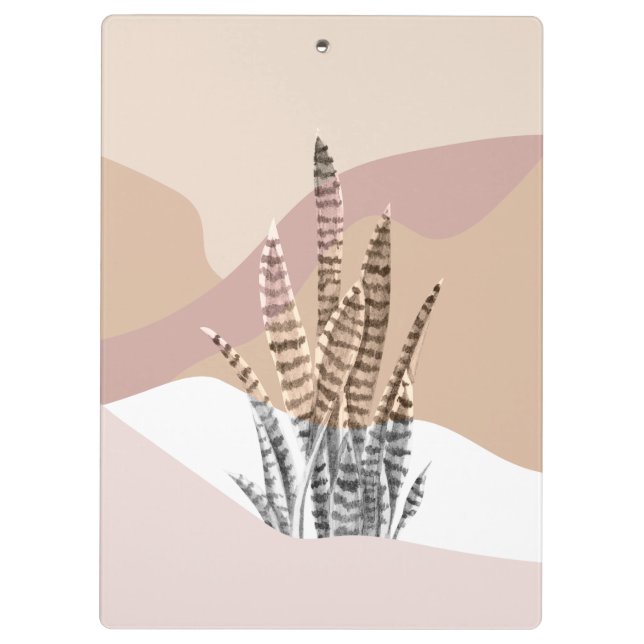Boho Abstract Modern Succulent Clipboard (Back)
