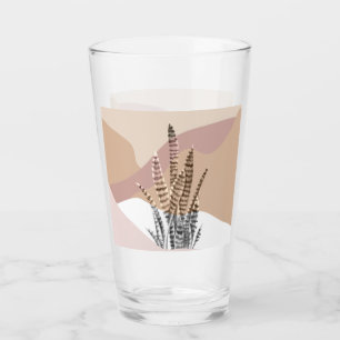 Boho Abstract Modern Succulent Glass