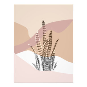 Boho Abstract Modern Succulent Photo Print