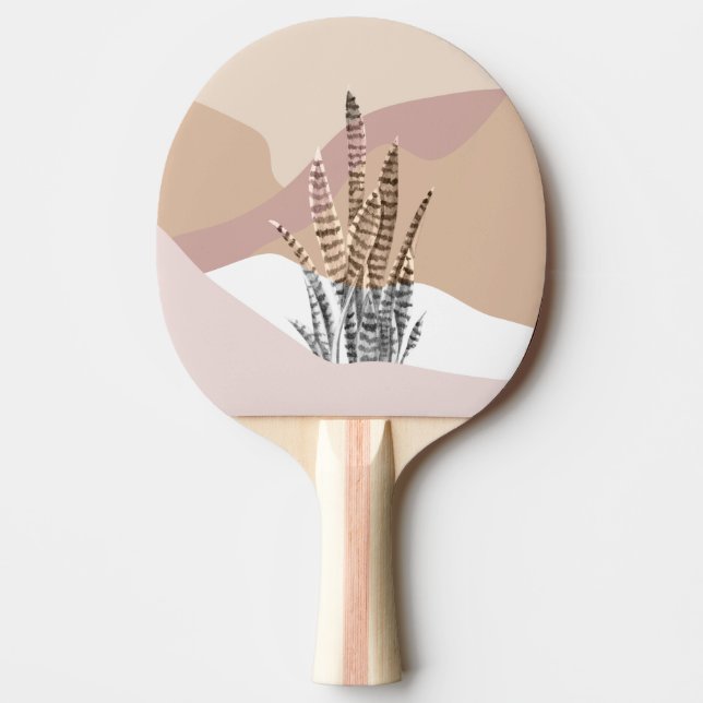 Boho Abstract Modern Succulent Ping Pong Paddle (Front)