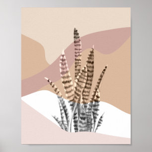 Boho Abstract Modern Succulent Poster