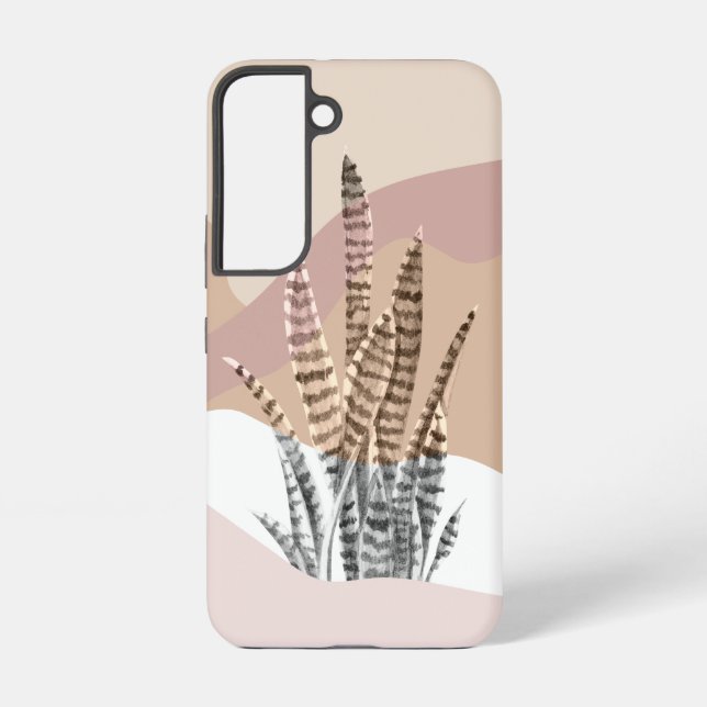 Boho Abstract Modern Succulent Samsung Galaxy S22 Case (Back)