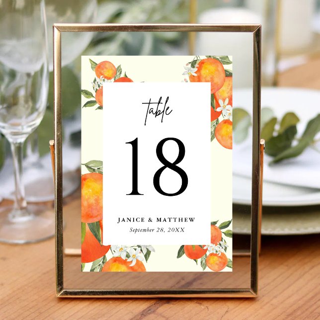 Boho Abstract Orange Garden Wedding Seating Table Number (Boho abstract orange table numbers guide guests with warm, artistic wedding charm.)