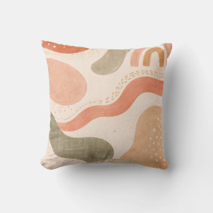 Boho Abstract Organic Shape Pillow - Earthy Terrac