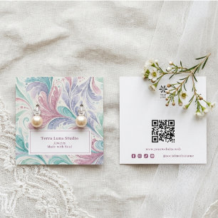 Boho Abstract Pastel Jewellery Display TMF26 Square Business Card