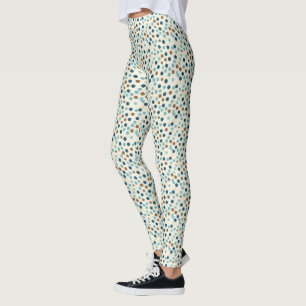 Boho Abstract Polka Dot Pattern Leggings