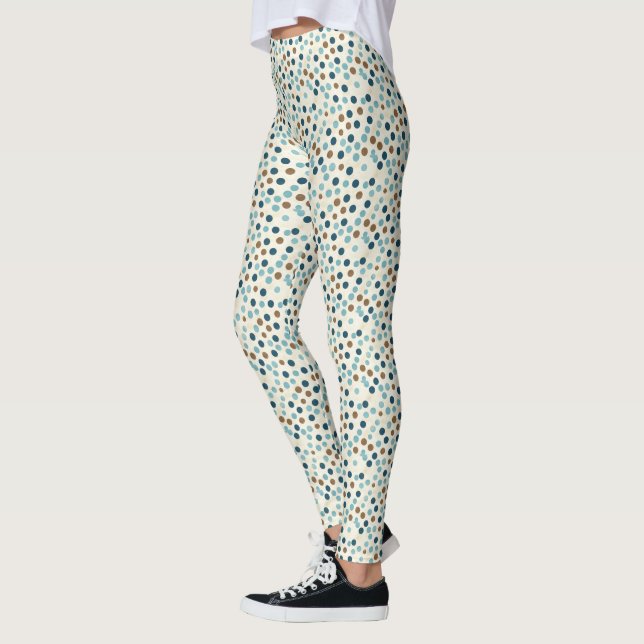Boho Abstract Polka Dot Pattern  Leggings (Left)