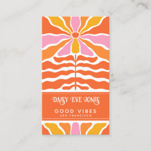 Boho Abstract Retro Business Card