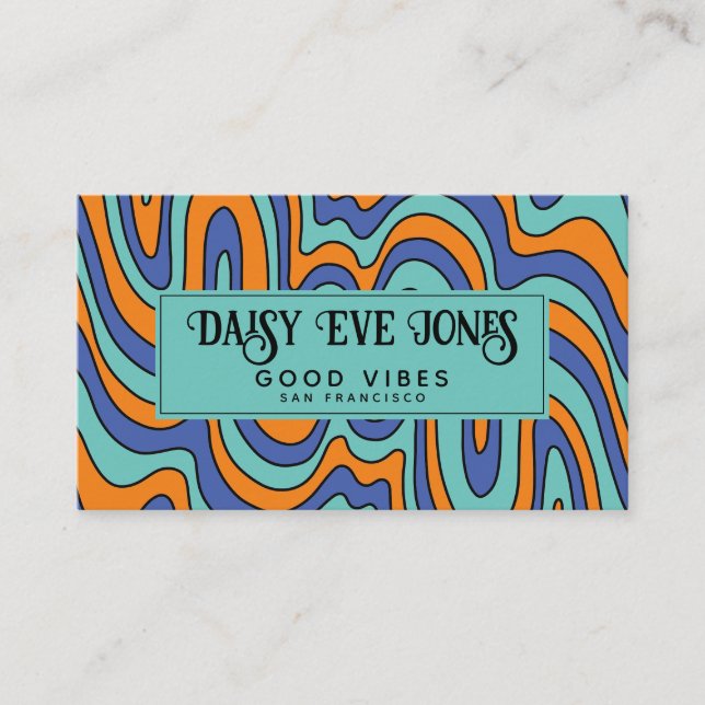 Boho Abstract Retro  Business Card (Front)