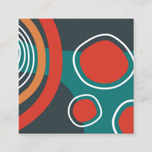 Boho abstract shapes art square business card
