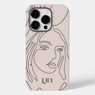 Boho Abstract Simple Line Art, Boho Chic Case-Mate iPhone 14 Pro Case