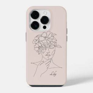 Boho Abstract Simple Line Art, Boho Chic iPhone 14 Pro Case