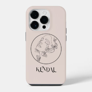Boho Abstract Simple Line Art, Boho Chic iPhone 14 Pro Case