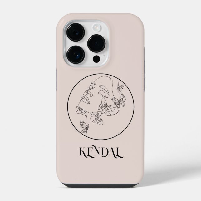 Boho Abstract Simple Line Art, Boho Chic iPhone Case (Back)