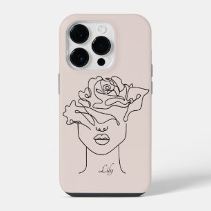 Boho Abstract Simple Line Art, Boho Chic iPhone 14 Pro Case