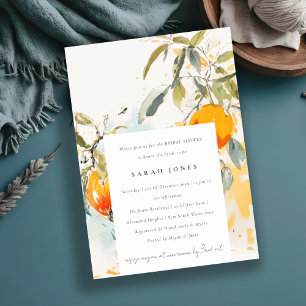 Boho Abstract Sketchy Orange Garden Morning After Invitation