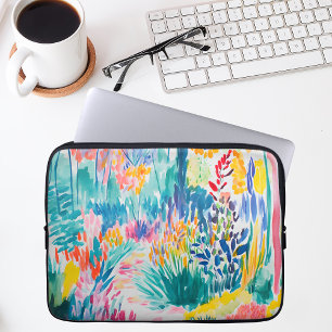 Boho Abstract Wildflower Garden Laptop Sleeve