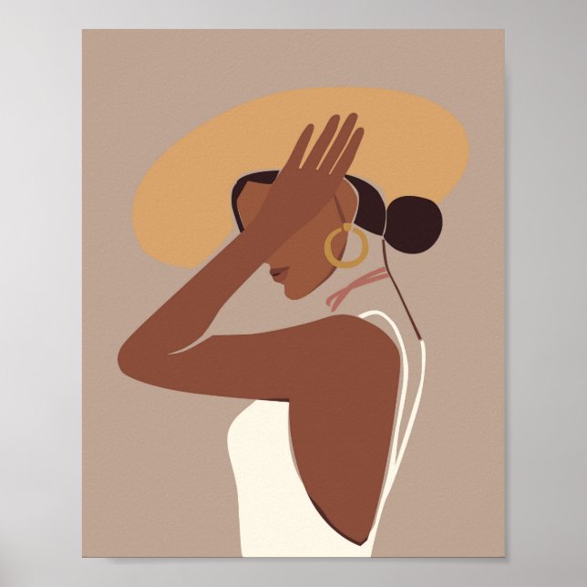 Boho Abstract Woman Portrait Poster (Front)