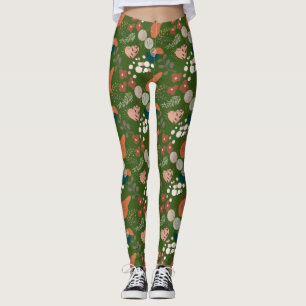 BOHO Aesthetic Pattern A10 D Green BG Leggings