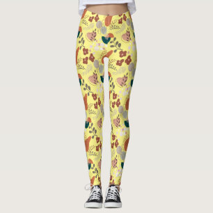 BOHO Aesthetic Pattern A10 L Yellow BG Leggings