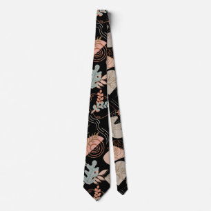 BOHO Aesthetic Pattern A11 Black BG Tie