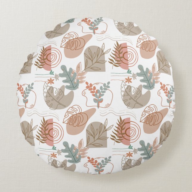 BOHO Aesthetic Pattern A11 Round Cushion (Front)