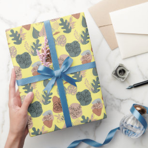 BOHO Aesthetic Pattern A12 L Yellow BG Wrapping Paper