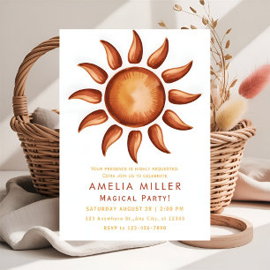 Boho Aesthetic Rainbow Party Invitation