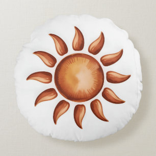 Boho Aesthetic Rainbow Party Round Cushion