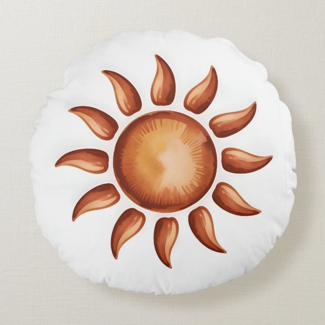 Boho Aesthetic Rainbow Party Round Cushion (Front)