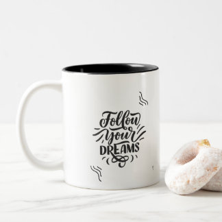 Boho Aesthetic Woman Face Line Art Notebook Two-Tone Coffee Mug