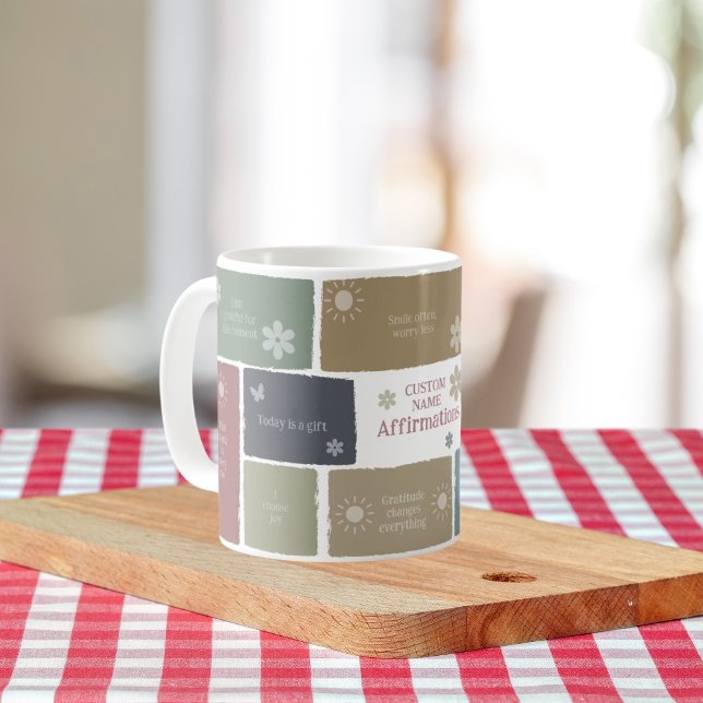 Boho Affirmation And Inspirational Quote Floral Coffee Mug (Creator Uploaded)