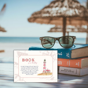 Boho Ahoy Nautical Lighthouse Books Baby Shower Enclosure Card