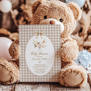 Boho Airplane Baby Shower Invitation