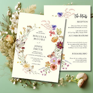 Boho All In One Wedding Invitation