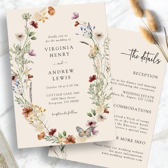 Boho All In One Wedding Invitation (Boho All In One Wedding Invitation
)