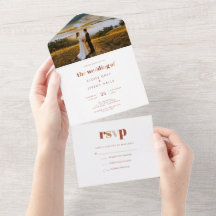 Boho All in One Wedding Invite