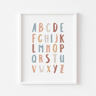 Boho Alphabet educational poster