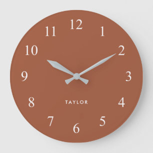 Boho and Elegant Terracotta and White Large Clock
