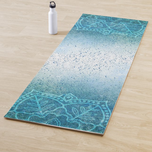 Boho and Paint Splatter Yoga Mat (In Situ)