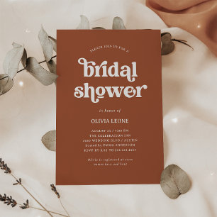 Boho and Retro Terracotta   Bridal Shower Invitation