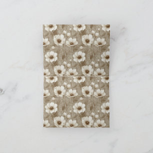 Boho Anemones Aesthetic Garden Wedding Thank You Card