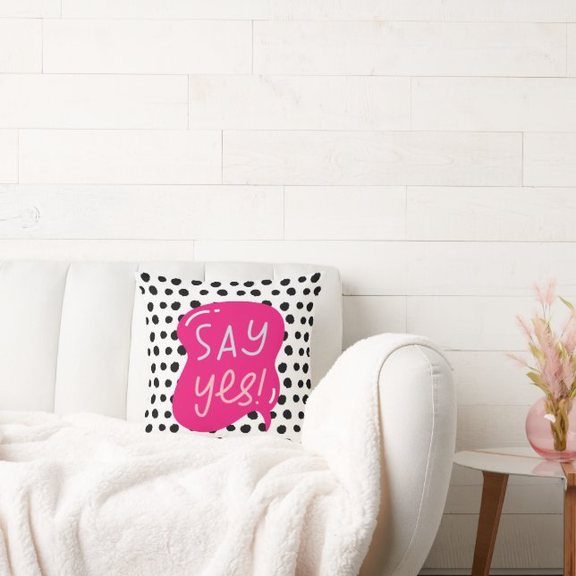 Boho Animal Boo Pattern Speech Bubble Throw Pillow (Couch)