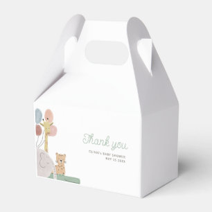 boho animal thank you label favour box