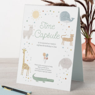 boho animal time capsule sign