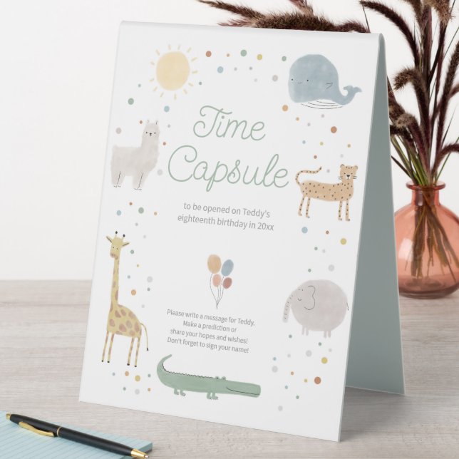 boho animal time capsule sign (In SItu (Table))
