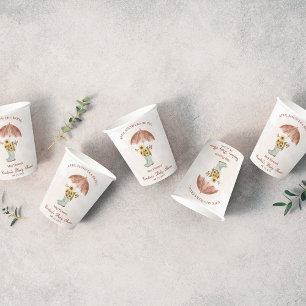 Boho April Showers Bring May Flower Baby Shower Paper Cups